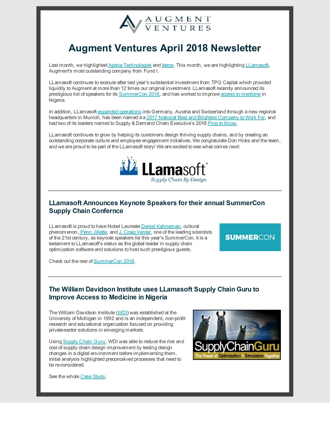 Augment April 2018 Newsletter