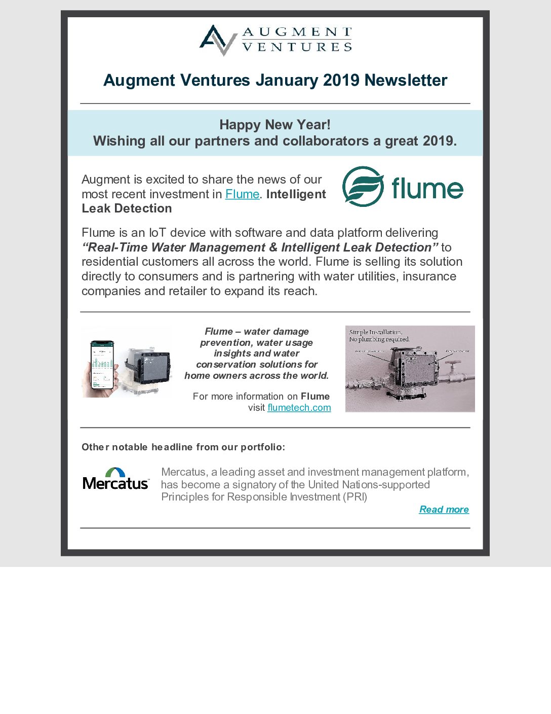 Augment Ventures January 2019 Newsletter