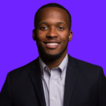 Headshot of Raphael Akinsipe in purple color